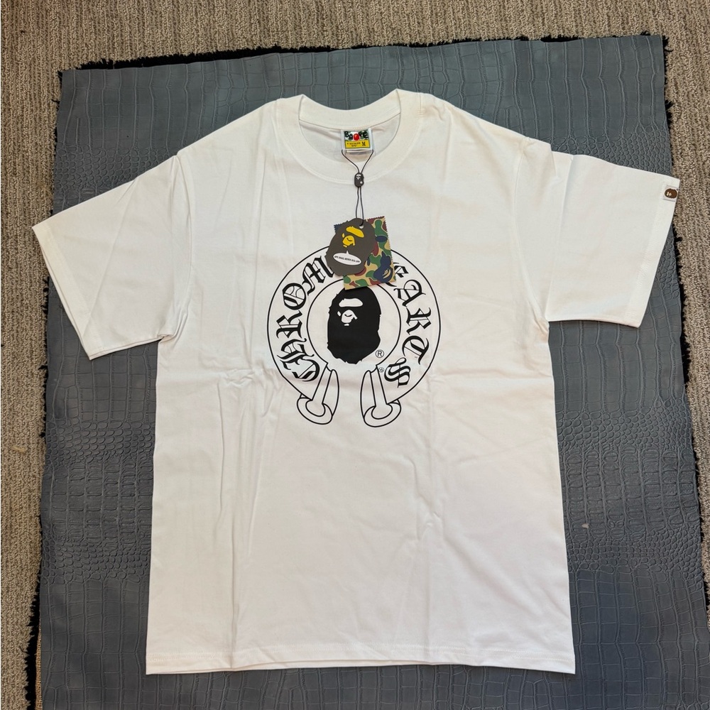 Bape White Short Sleeve Tee Iconic Design